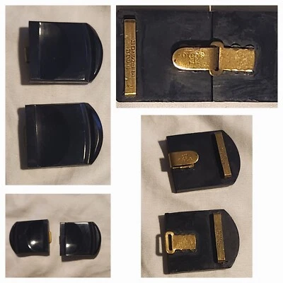 Antiguo conjunto de hebillas de cinturón Art Deco vintage hechas en Francia RARO BTE S.G.D.G. marcado Foto 1 de 4