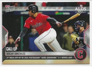 2022 Topps Now Oscar González Call-Up #1087 2nd Walk Off Hit Guardians PR: 835 - Imagen 1 de 2