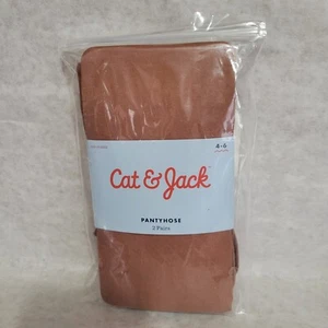 Collant caramello con piedini trasparenti Cat & Jack bambina 2 paia 4-6 nuovi - Foto 1 di 2