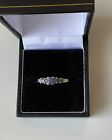 Vintage Sterling Silver Tanzanite 3 Stone ring - Size O - Boxed