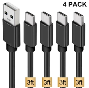 4x 3Ft Type C USB C Cable Fast Charging Charger Cord for Samsung Note 10 9 8 - Picture 1 of 7