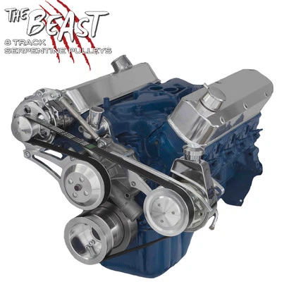 Ford 5.0L Serpentine Pulley Kit Power Steering SBF Small Block Saginaw SBF 302 - Image 1 of 4