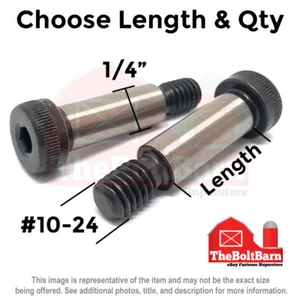 1/4" Alloy Socket Shoulder Stripper Bolts Black Oxide #10-24 Thread (Pick Size) - Picture 1 of 2