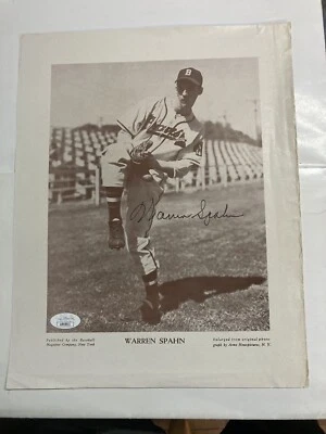 Awesome 1947 M114 Baseball Mag photo warren Spahn autograph Rookie Jsa certified - Image 1 of 4