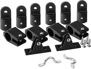 Boat Bimini Top Fittings Hardware Set 3 Bow 7/8 Inch Black Nylon Set,Marine Jaw - Picture 1 of 9