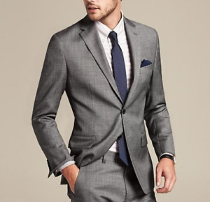 CHARLES TYRWHITT Grey Micro Dot Mens Suit Blazer Sport Coat 40L 120s Wool Slim