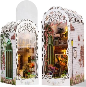 DIY Book Nook Kit 3D Wooden Puzzle Garden House with LED and Dust Cover - Picture 1 of 7