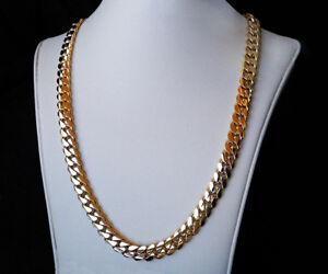 Solid 14K Gold Miami Men's Cuban Curb Link Chain Necklace Heavy 22" 141.5gr 9mm