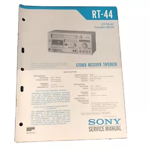 SONY RT-44 STEREO EMPFÄNGER BANDDECK ORIGINAL SERVICE MANUAL SCHEMA - Bild 1 von 5