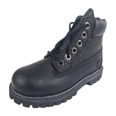 🚨 Botas informales Timberland 6 pulgadas premium hexagonales 27810 para niños pequeños cuero negro talla 10 Foto 1 de 4