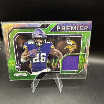 2021 Prizm Kene Nwangwu Premier Jerseys RC Neon Green Pulsar #PJ-24 Vikings - Image 1 of 2