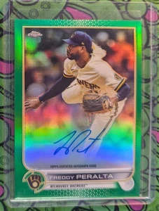FREDDY PERALTA 🔥 Green Autograph 99/99 🔥 2022 Topps Chrome CVA-FP AUTO - Picture 1 of 3