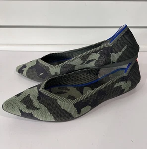 Rothy's The Point Damen-Ballerinas Camouflage Größe 12 olivgrün schwarz Büro - Bild 1 von 7