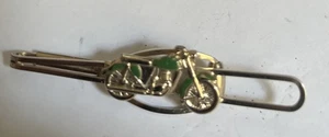 Vintage Plated classic Bike Motorbike Tie Bar Clip - Enamelled BSA AJS ARIEL - Picture 1 of 4