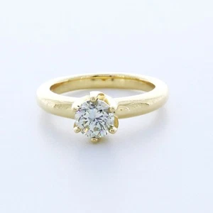 1.0CT Lab-Created Diamond D/VVS2 Round Cut 18K Gold Prong Classic Solitaire Ring - Picture 1 of 4