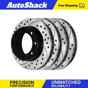 Front Rear Drilled Slotted Brake Rotors for Ford F-250 Super Duty 6.7L V8 - Picture 1 of 7