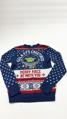 Star Wars Sweater Mens Medium Galaxy's Greetings Mandalorian Christmas Holiday - Image 1 of 4