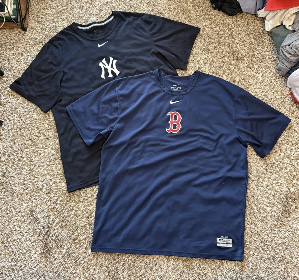 Nike MLB Yankees Medias Rojas Béisbol Poliéster Camisetas Para Hombre Talla XL - LOTE DE 2 Foto 1 de 4
