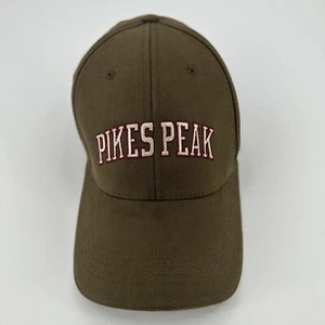 Pikes Peak Colorado USA Hat Cap Triangle Sport Brown Adjustable Strap - Picture 1 of 5
