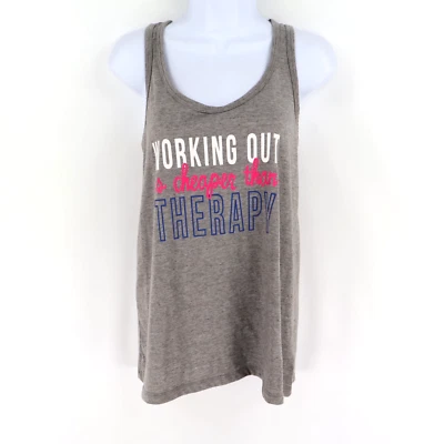 Camiseta sin mangas Athletic Works Activewear espalda deportiva para mujer L gris jaspeado cuello redondo Foto 1 de 4