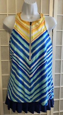 NUEVO CON ETIQUETAS 24th & Ocean Mujeres Racerback Cremallera Tankini 2 piezas Traje de baño Azul Talla XL Foto 1 de 4