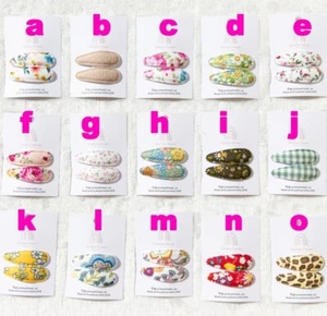 Toddler Girl Floral Hair Accessories Fabric Slide Clips cute hair clips set X2 - Picture 1 of 25