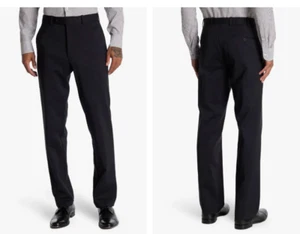 JB BRITCHES Black Torino Flat Front Cotton Blend Classic Pants Trousers 36 R NEW - Picture 1 of 2