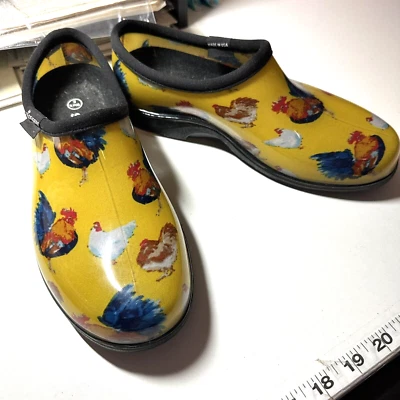 Zapatos de lluvia Sloggers de goma para pollo sin cordones para mujer granja patio trabajo talla 8 Foto 1 de 4