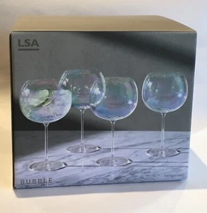 LSA BUBBLE Gin Balloon Glasses Pearl Lustre 680ml Set of 4 New In Box - Picture 1 of 3