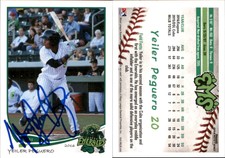 Yeiler Peguero Signed 2016 Grandstand Eugene Emeralds #NNO Card Auto AU