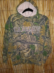Cabelas In Raised Letters Camo Hunting Hoodie Jacket 21.5" pit/pit - Picture 1 of 5