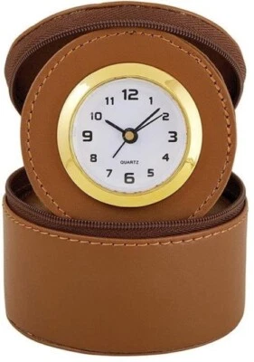 Аналоговый путешествий будильник маленький портативный часы молнии в свой собственный чехол новый - Изображение 1 из 2
