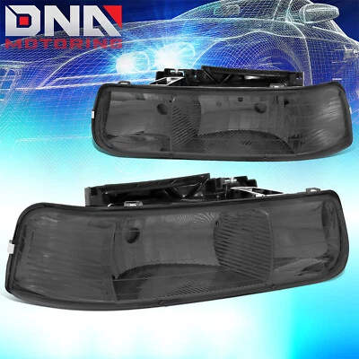 PARA CHEVY SILVERADO 1999-2002 EURO CARCAÇA FUMÊ ESQUERDA+DIREITA FARÓIS CANTO - Imagem 1 de 4