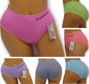 Damen Taillenslips hoher Bund Streifen Mikrofaser Gr. S-XXL Moderei 6-12er Pack - Bild 1 von 34