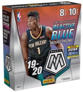 2019-20 Panini Mosaic Basketball Mega Box 10 Pack 80 Cards 10 Reactive Blue New
