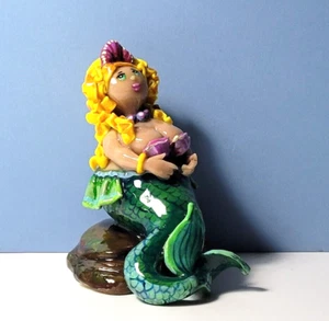 OOAK*Original Hand-made Mini Sculpture- figurine*Dreaming Mermaid**Signed - Picture 1 of 11