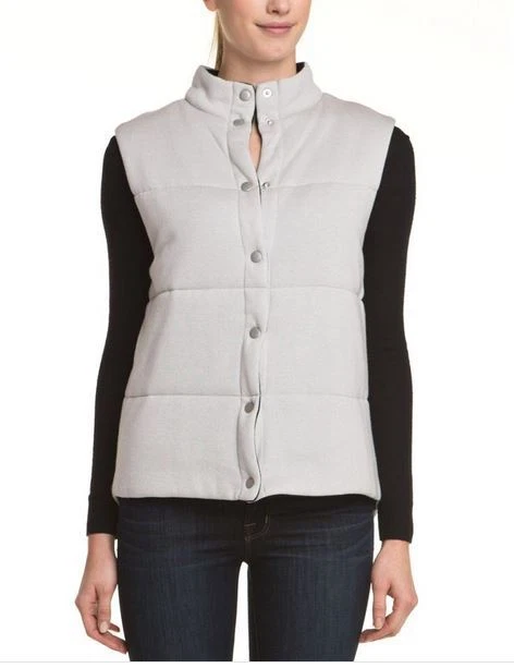 Chaleco reversible Joan Vass Steel Pitch negro 2 axilas a axilas 20 1/2" longitud 25 Foto 1 de 1