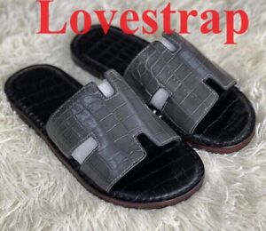 Luxury Men's Sandals Genuine Crocodile/Alligator Skin-100% Handmade - All Size