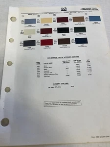 1985 DODGE TRUCK AUTO DITZLER Exterior  Paint Color Chip - Picture 1 of 1