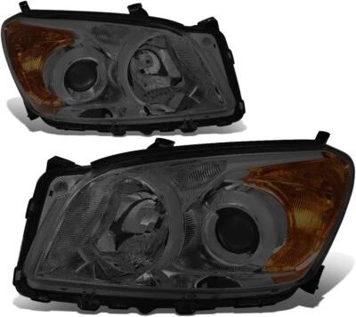 PARA 09-12 TOYOTA RAV4 CARCASA CROMADA HUMO ESQUINA PROYECTOR FAROS FAROS FAROS Foto 1 de 4