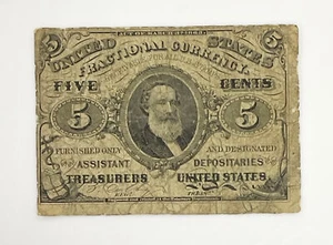 1863 US Fr 1238 5 Cent 3rd Issue Fractional Currency Paper Note ~ Very Good - Picture 1 of 2