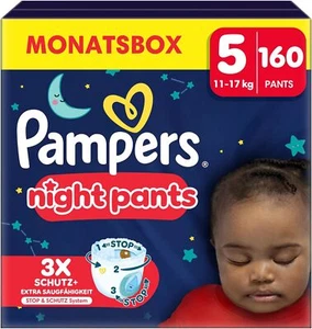 Pampers Night Windeln Pants Größe 5 (12kg-17kg) Baby-Dry, Monatsbox - Bild 1 von 6