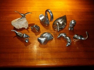 Figura Cisne Aluminio Hoselton CanadáUna Hermosa colección de NUEVE (9) Firmada - Imagen 1 de 12