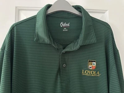 University of Maryland Loyola Greyhounds Green Striped Polo Shirt, Men's XXL - Image 1 of 4