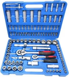 VALIGIA SET 108 PEZZI CHIAVI A BUSSOLA TORX ESAGONALE VANADIUM CON CRICCHETTO - Foto 1 di 8