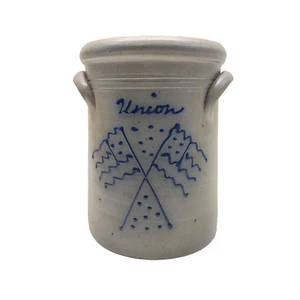 ROCKDALE UNION STONEWARE Handmade Stoneware Union American Flags Crock 1990 - Bild 1 von 9