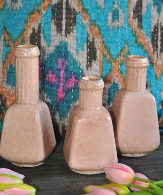 Vase 3er Set verschiedene Farben Apricot Weiß Blau Creme Grün Brynxz LP: 18,95 - Bild 1 von 3