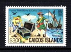 Caicos Islands 21, MNH, Morty & Ferdie, fireplace  1984, SCV-$4.75 x45888