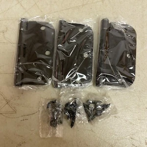MISENO(SET OF 3) 3-1/2 X 3-1/2 PLAIN BEARING 5/8' RADIUS CORNER DOOR HINGE-BLACK - Picture 1 of 6