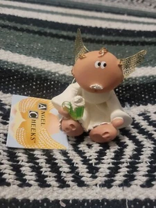 Ángel mejillas ángel con taza Kirks Kritters Russ impreso a mano #29460 con etiqueta 2,5" - Imagen 1 de 8